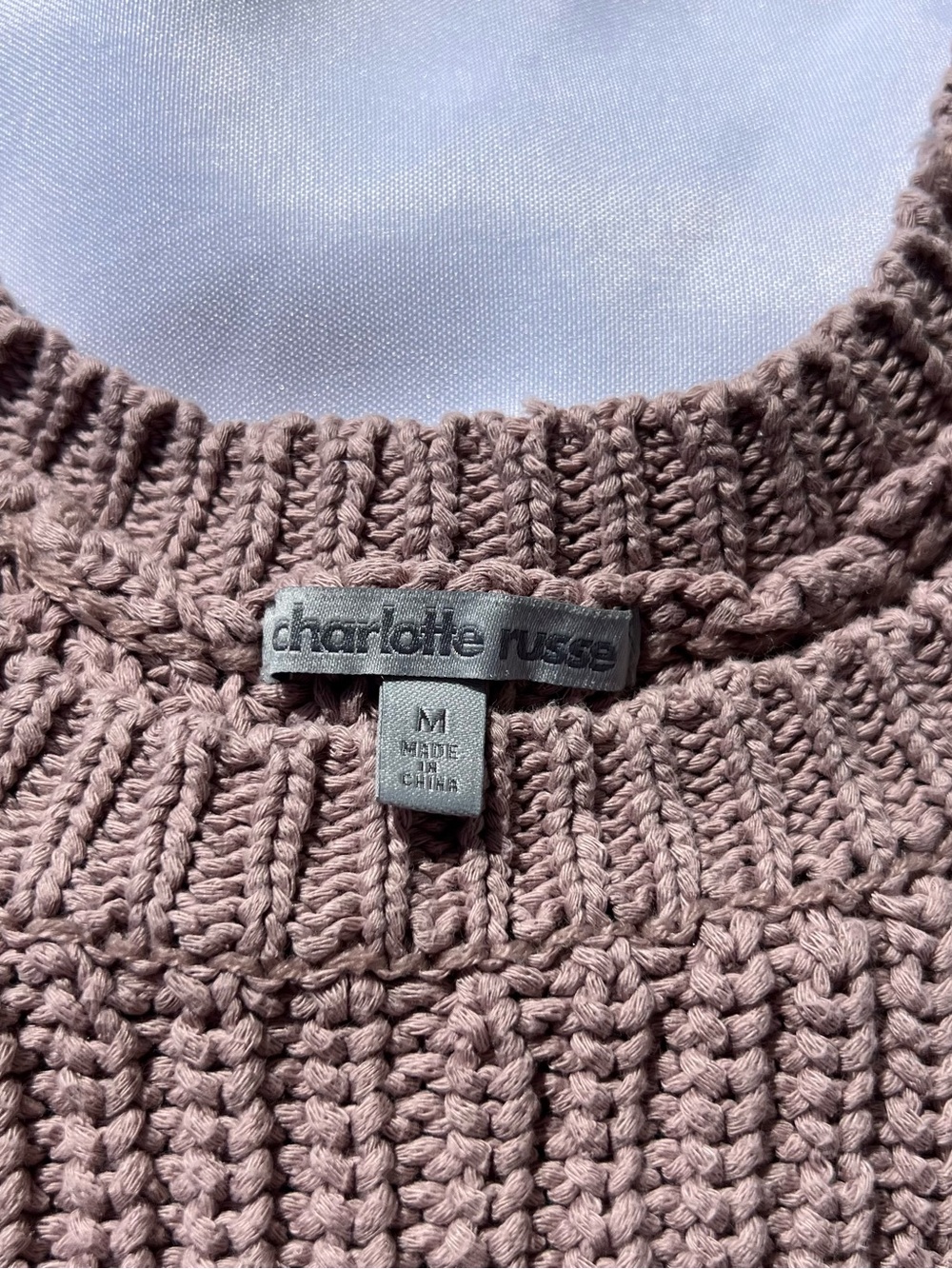 Vintage Y2K Charlotte Russe Crocheted Crop Tank/Sweater - Taupe - Picture 5 of 8